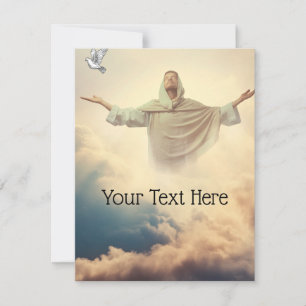Jesus In the Clouds Customise with your text below Holiday Card