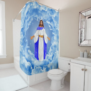 Jesus in the Clouds Shower Curtain