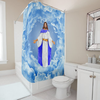 Jesus in the Clouds Shower Curtain