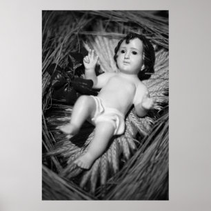 Jesus in the crib poster