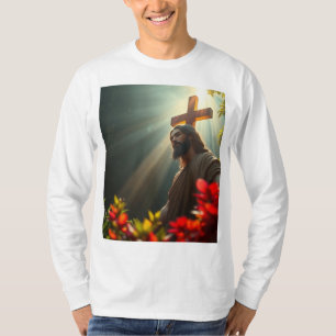 Jesus in the Garden Men's Long Sleeve Tee Shirt