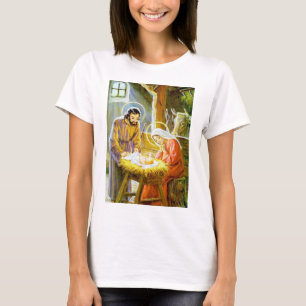 Jesus In The Manger Christmas Nativity T-Shirt