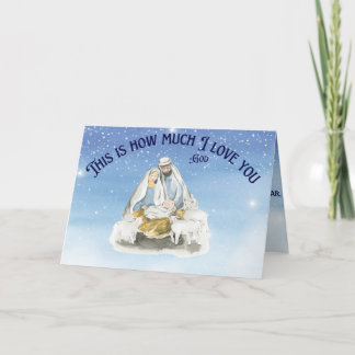 Jesus in the manger folded Christmas Card