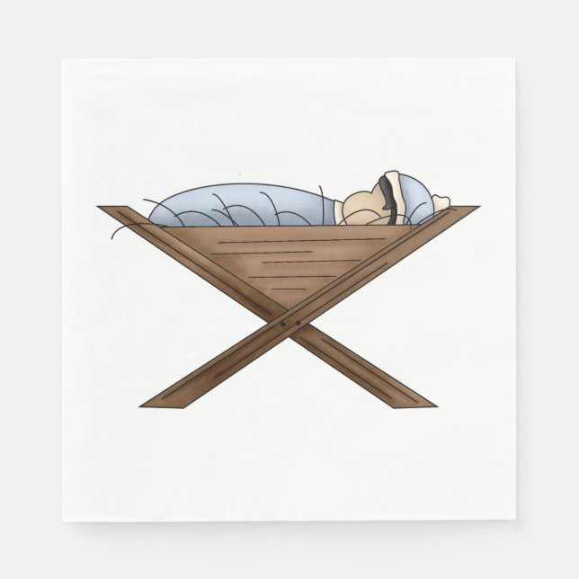 Jesus In The Manger Paper Napkins (Front)