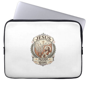 Jesus Incense Prayer Rising Jesus Incense Prayer R Laptop Sleeve