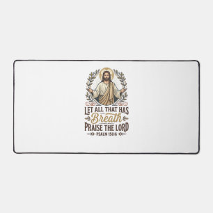 Jesus Indie Folk Acoustic Worship Graphic Tee Chri Desk Mat