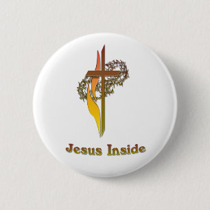 Jesus Inside 6 Cm Round Badge