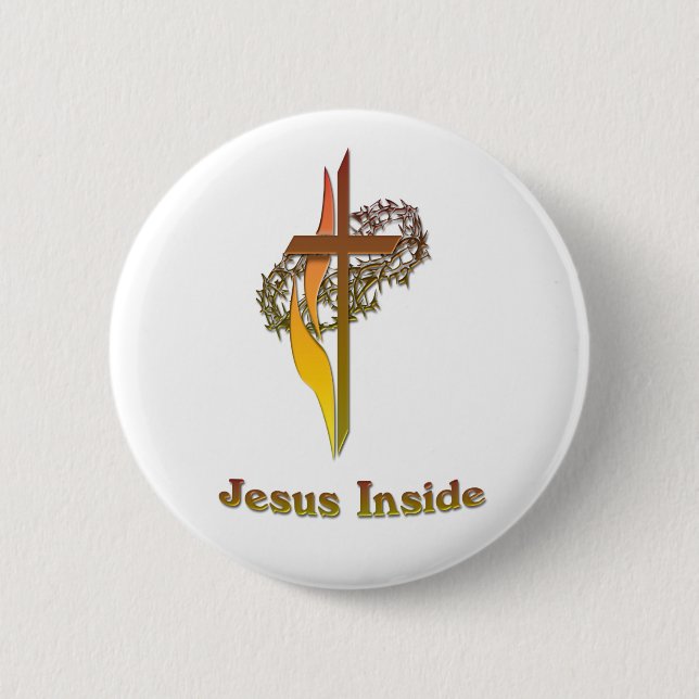 Jesus Inside 6 Cm Round Badge (Front)