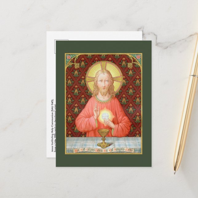 Jesus Instituting Holy Communion (SAU 045) Postcard (Front/Back In Situ)