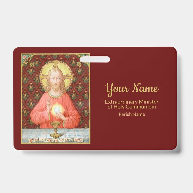 Jesus Instituting the Eucharist (SAU45; for EMHCs) ID Badge (Front)