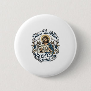 Jesus Invitation RSVP Card Faith Jesus Invitation  6 Cm Round Badge