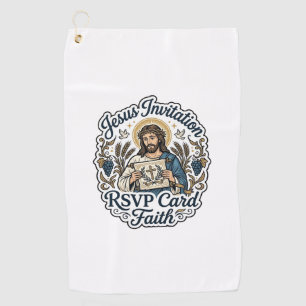 Jesus Invitation RSVP Card Faith Jesus Invitation  Golf Towel