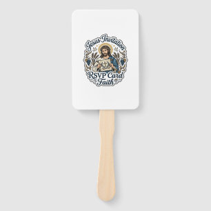 Jesus Invitation RSVP Card Faith Jesus Invitation Hand Fan