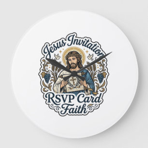 Jesus Invitation RSVP Card Faith Jesus Invitation Large Clock