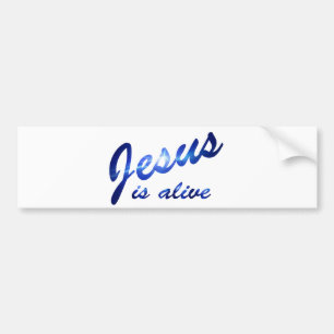 Jesus is alive Bleu électrique Bumper Sticker