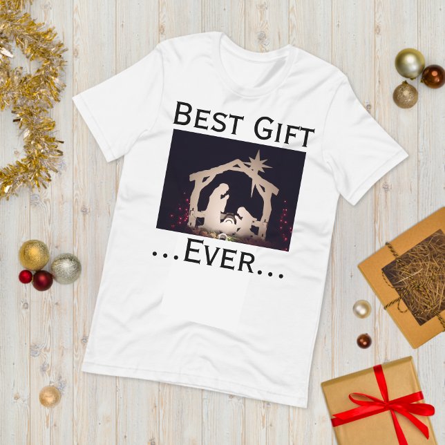 Jesus is Best Gift Ever Christmas T-Shirt (Nativity Christmas T-shirt)