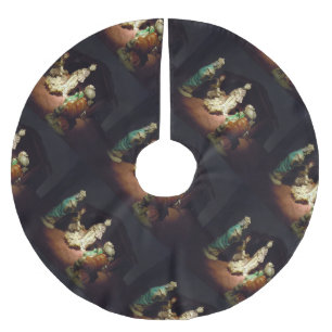 Jesus is Born Brushed Polyester Tree Skirt