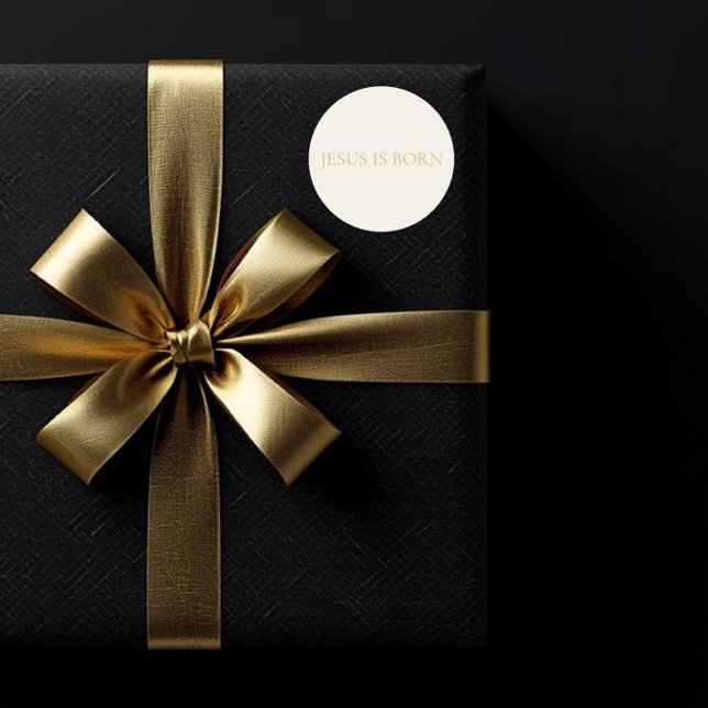 JESUS IS BORN Cream Christmas Sticker #2 (Creator Uploaded)