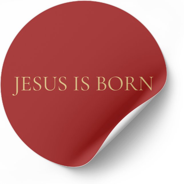 JESUS IS BORN Red Minimal Christmas Sticker #4  (Creator Uploaded)