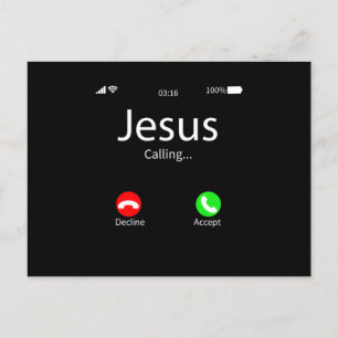 Jesus Is Calling Christian Invitation Postcard