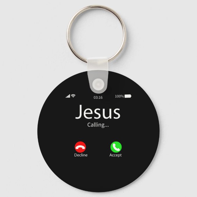 Jesus Is Calling Christian Key Ring (Front)
