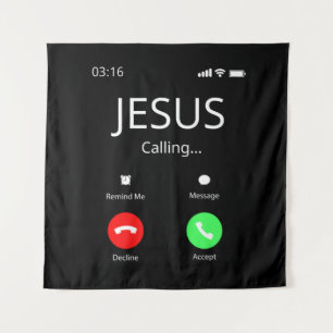 Jesus Is Calling - Christian Tapestry