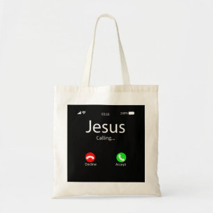 Jesus Is Calling Christian Tote Bag