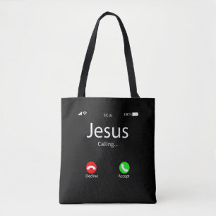 Jesus Is Calling Christian Tote Bag