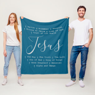 "Jesus is" Christian faith based Fleece Blanket