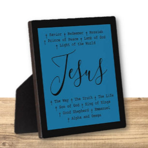 "Jesus is" Christian faith tabletop based Plaque