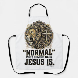 Jesus Is Coming Back Lion Cross Christian Shirt Apron