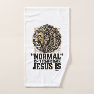 Jesus Is Coming Back Lion Cross Christian Shirt Hand Towel