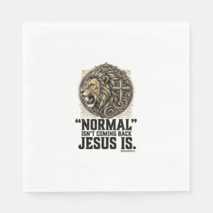 Jesus Is Coming Back Lion Cross Christian Shirt Napkin