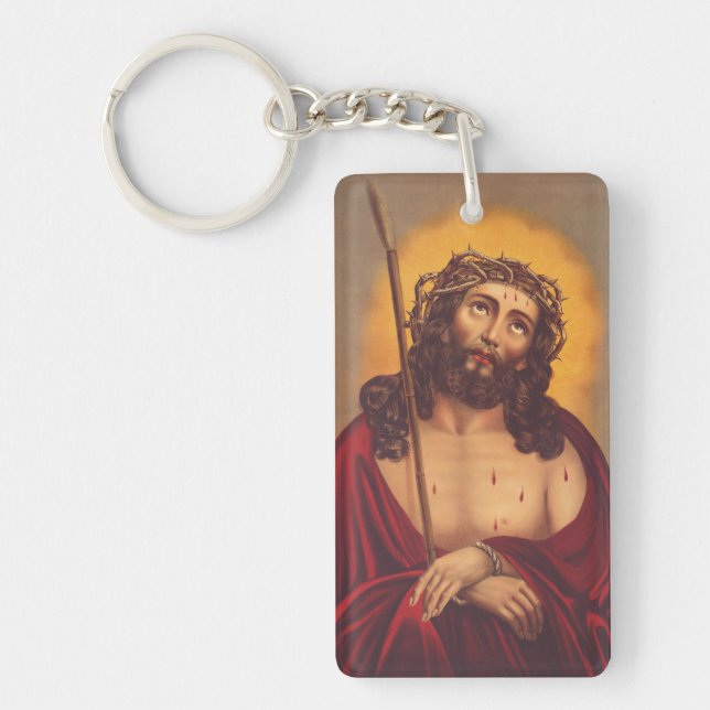 Jesus is crowned with a crown of thorns key ring (Front)
