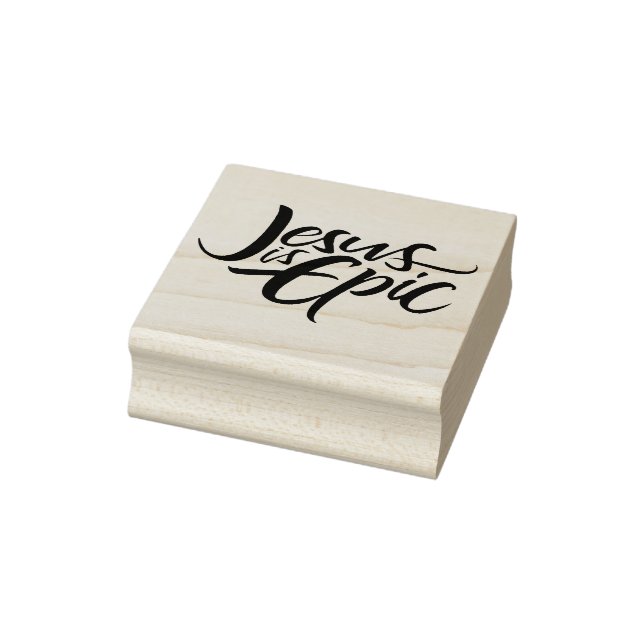 Jesus is Epic Lettering Christian Christ Modern Rubber Stamp (Stamp)