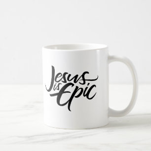 Jesus is Epic Lettering Religious Calligraphy Coffee Mug