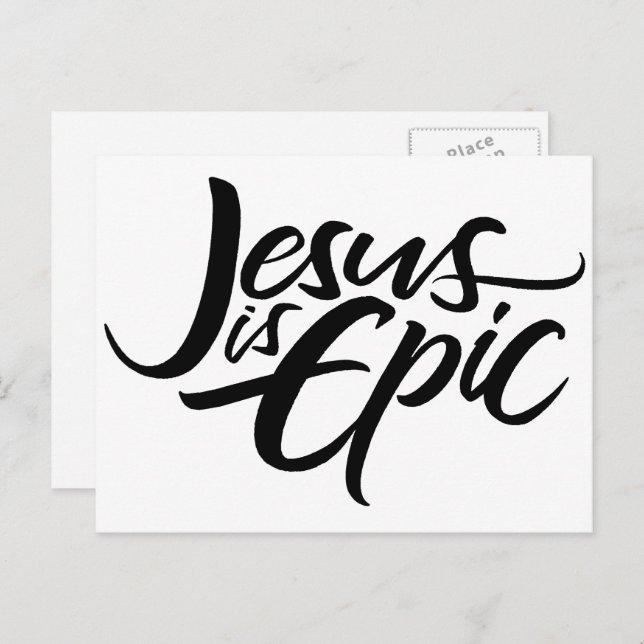 Jesus is Epic Lettering Religious Christian Modern Postcard (Front/Back)