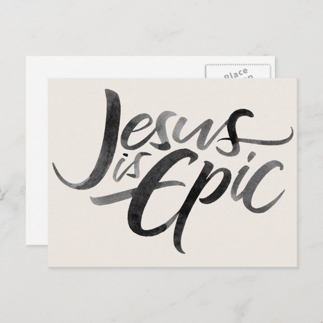Jesus is Epic Religious Lettering Christian Christ Postcard (Front/Back)
