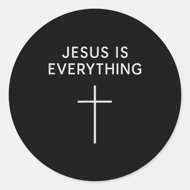 Jesus Is Everything Minimal Cross Christian Faith  Classic Round Sticker (Front)