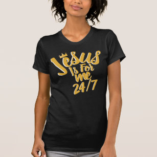 Jesus Is For Me 24/7 Mustard Gold Crown Christian  T-Shirt