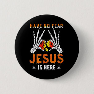 Jesus Is Heart Skeleton Hand  6 Cm Round Badge