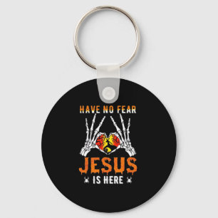 Jesus Is Heart Skeleton Hand  Key Ring