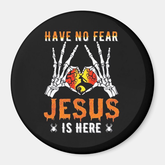 Jesus Is Heart Skeleton Hand  Magnet (Front)