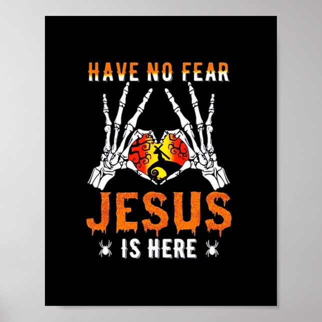 Jesus Is Heart Skeleton Hand Minimal Design Poster (Front)