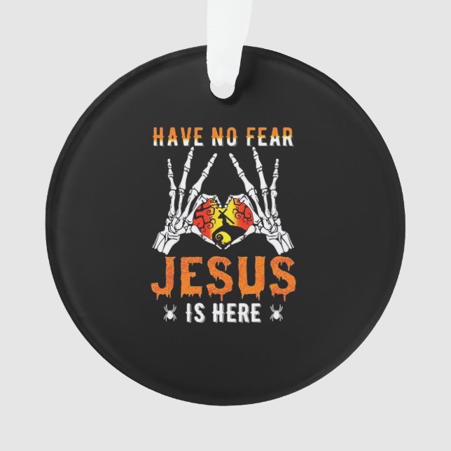 Jesus Is Heart Skeleton Hand  Ornament (Front)