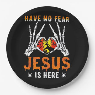 Jesus Is Heart Skeleton Hand Paper Plate
