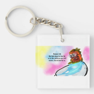 Jesus is here key ring