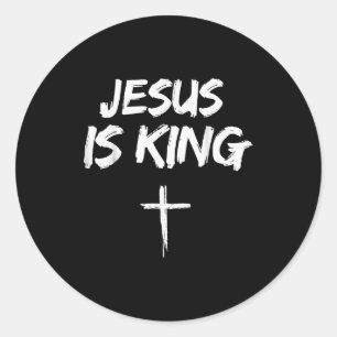 Jesus Is King Bible Verse John 14_6 Christian God  Classic Round Sticker
