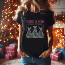 Jesus is King black t- shirt Women's Christmas