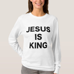 Jesus is King Bold Black Text Christian Religious  T-Shirt